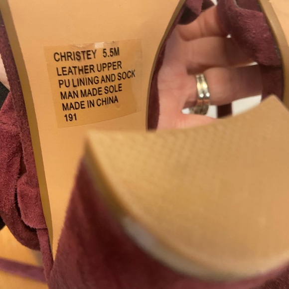 Steve Madden Christey Lace Up Leather Heel in Brandy Wine - Picture 14 of 15